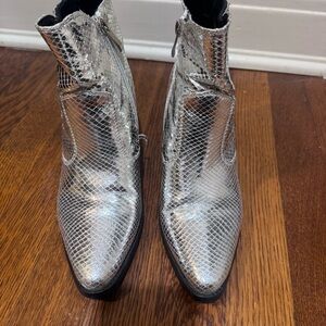 SHU Shop Silver Metallic Booties
